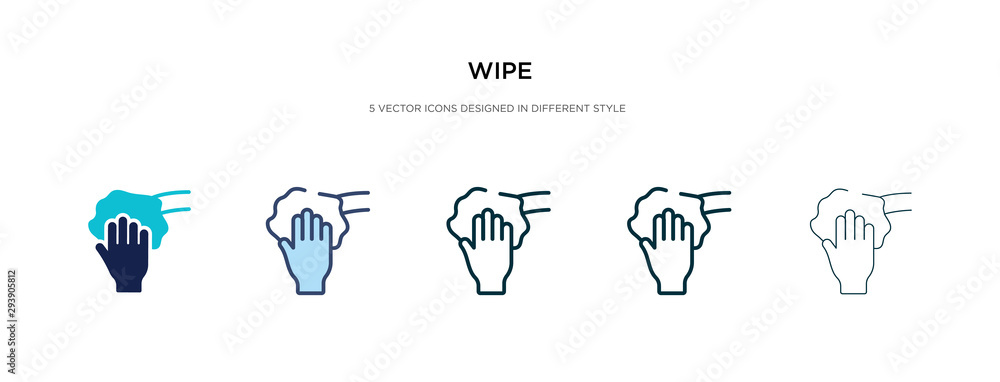 Poster wipe icon in different style vector illustration. two colored and black wipe vector icons designed i