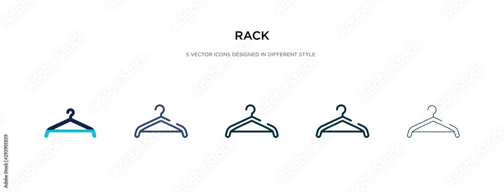 Poster rack icon in different style vector illustration. two colored and black rack vector icons designed i