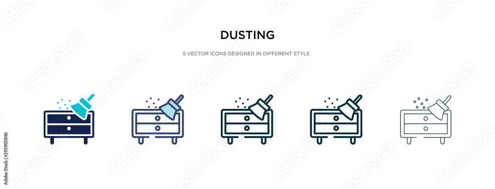 Poster dusting icon in different style vector illustration. two colored and black dusting vector icons desi