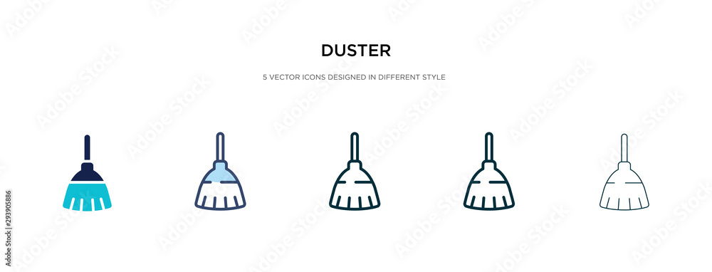 Poster duster icon in different style vector illustration. two colored and black duster vector icons design