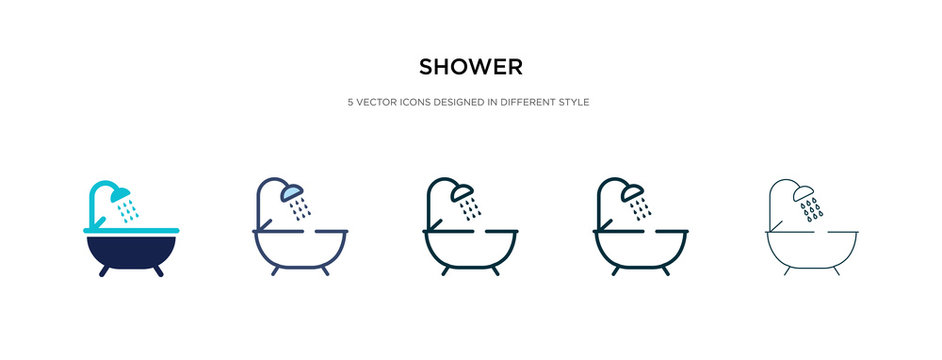 shower icon in different style vector illustration. two colored and black shower vector icons designed in filled, outline, line and stroke style can be used for web, mobile, ui