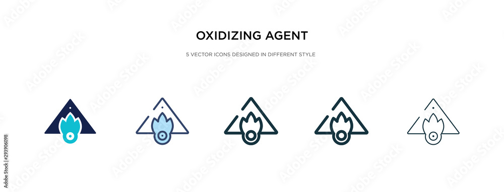 Poster oxidizing agent icon in different style vector illustration. two colored and black oxidizing agent v