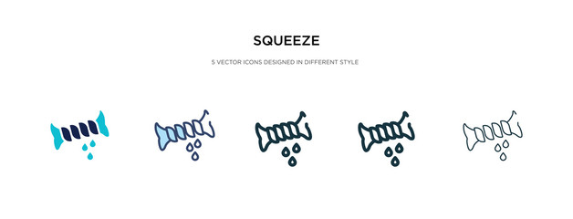 squeeze icon in different style vector illustration. two colored and black squeeze vector icons designed in filled, outline, line and stroke style can be used for web, mobile, ui