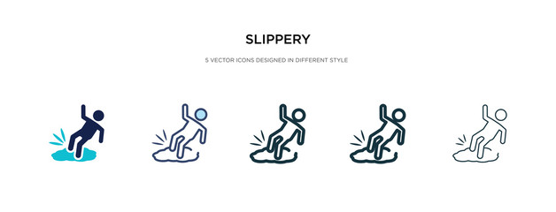 slippery icon in different style vector illustration. two colored and black slippery vector icons designed in filled, outline, line and stroke style can be used for web, mobile, ui