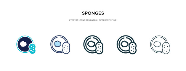 sponges icon in different style vector illustration. two colored and black sponges vector icons designed in filled, outline, line and stroke style can be used for web, mobile, ui