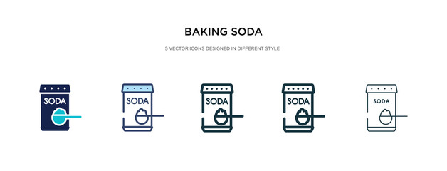 baking soda icon in different style vector illustration. two colored and black baking soda vector icons designed in filled, outline, line and stroke style can be used for web, mobile, ui