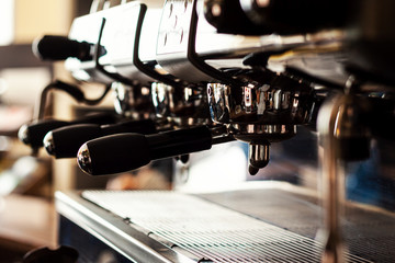 bar coffee machine, detail.