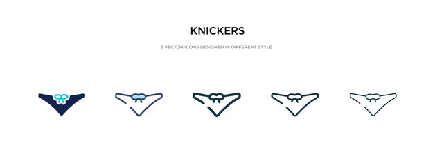 knickers icon in different style vector illustration. two colored and black knickers vector icons designed in filled, outline, line and stroke style can be used for web, mobile, ui