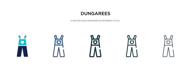 dungarees icon in different style vector illustration. two colored and black dungarees vector icons designed in filled, outline, line and stroke style can be used for web, mobile, ui