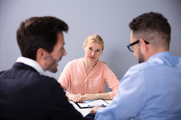 Two Men At Interview At Adoption Agency