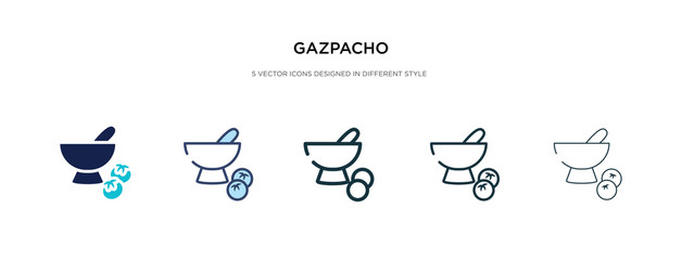 gazpacho icon in different style vector illustration. two colored and black gazpacho vector icons designed in filled, outline, line and stroke style can be used for web, mobile, ui