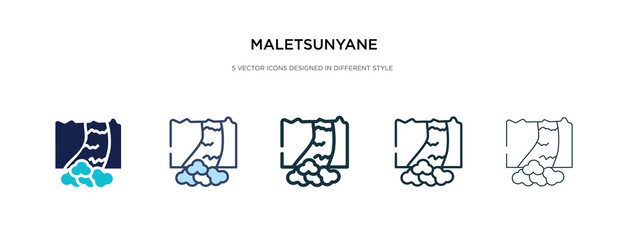 maletsunyane icon in different style vector illustration. two colored and black maletsunyane vector icons designed in filled, outline, line and stroke style can be used for web, mobile, ui