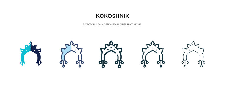 kokoshnik icon in different style vector illustration. two colored and black kokoshnik vector icons designed in filled, outline, line and stroke style can be used for web, mobile, ui