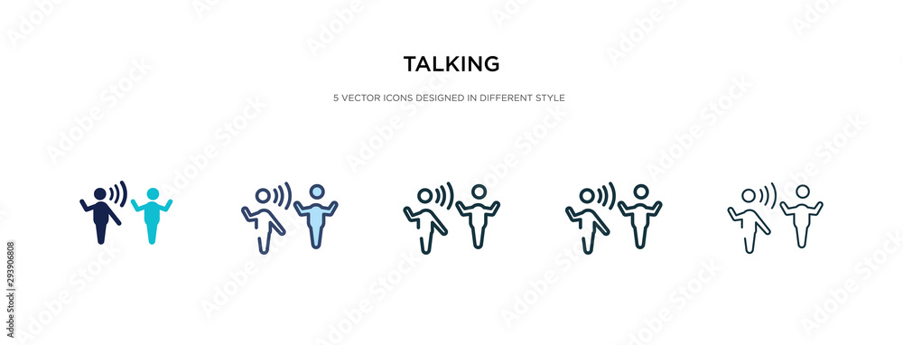 Poster talking icon in different style vector illustration. two colored and black talking vector icons desi