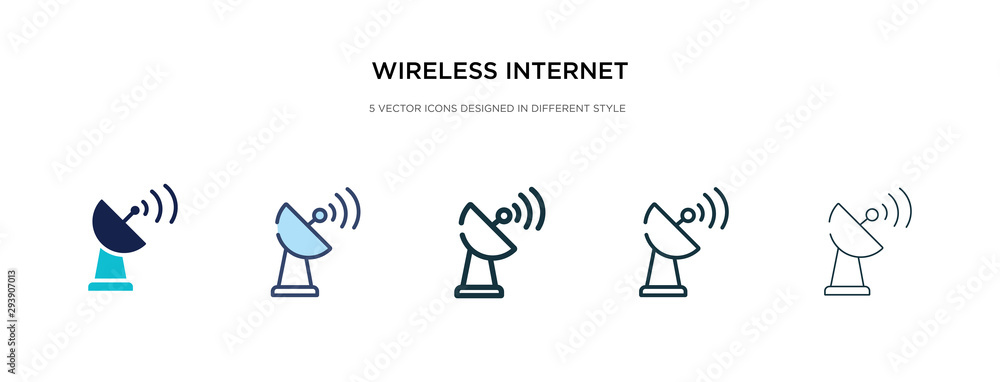 Poster wireless internet connection icon in different style vector illustration. two colored and black wire