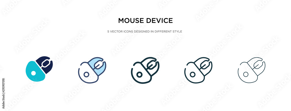 Poster mouse device icon in different style vector illustration. two colored and black mouse device vector 