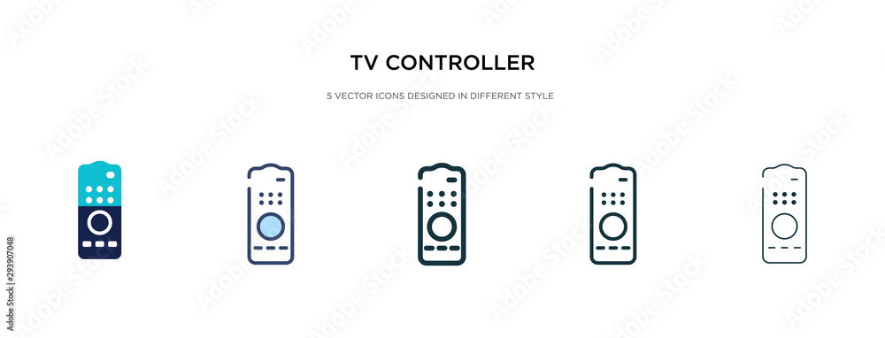 Poster tv controller icon in different style vector illustration. two colored and black tv controller vecto