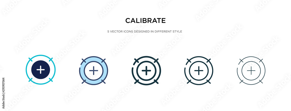 Poster calibrate icon in different style vector illustration. two colored and black calibrate vector icons 