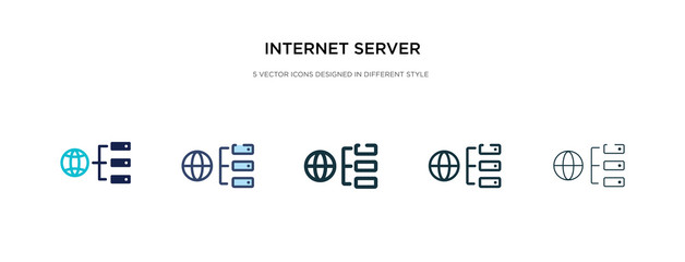 internet server icon in different style vector illustration. two colored and black internet server vector icons designed in filled, outline, line and stroke style can be used for web, mobile, ui
