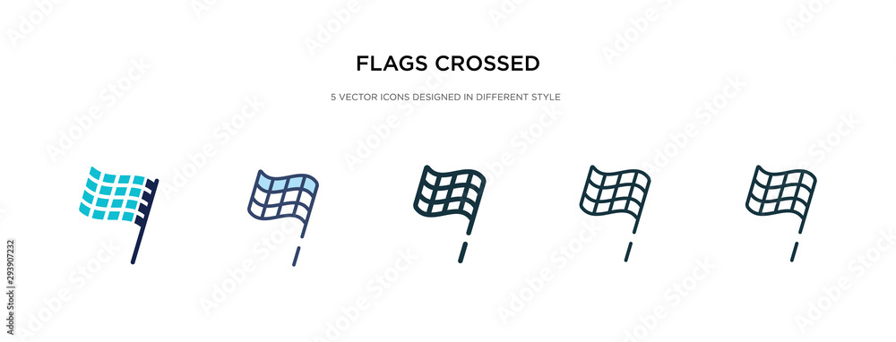 Aufkleber flags crossed icon in different style vector illustration. two colored and black flags crossed vecto