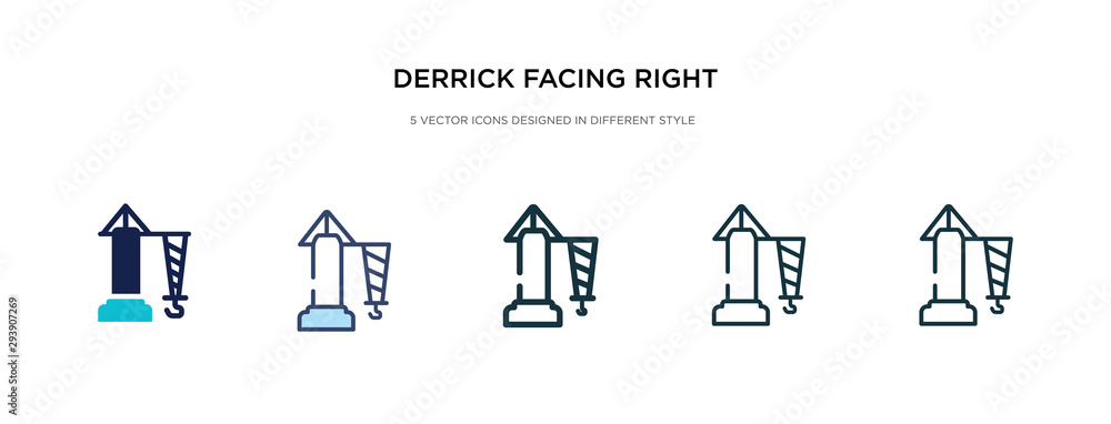 Aufkleber derrick facing right icon in different style vector illustration. two colored and black derrick faci