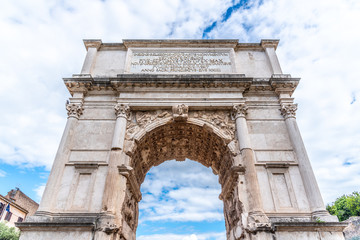 Fototapeta na wymiar Arch of Titus on Via Sacra, Roman Forum, Rome, Italy