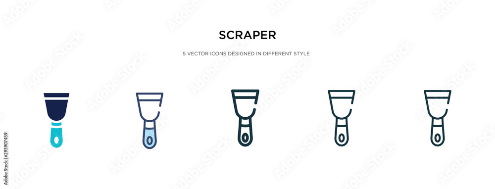 Poster scraper icon in different style vector illustration. two colored and black scraper vector icons desi