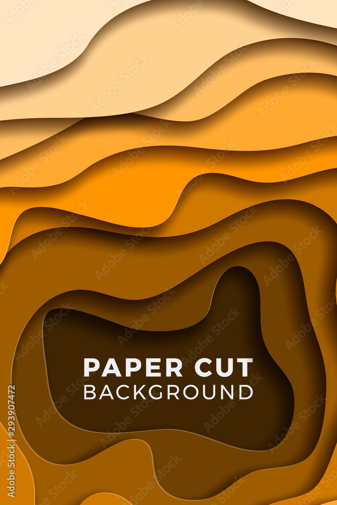 Poster multi-layer colorful realistic papercut background. vector illustration easy to edit and customize. 