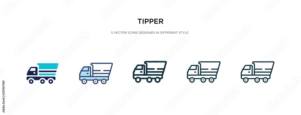 Poster tipper icon in different style vector illustration. two colored and black tipper vector icons design