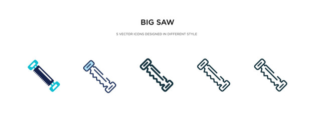 big saw icon in different style vector illustration. two colored and black big saw vector icons designed in filled, outline, line and stroke style can be used for web, mobile, ui