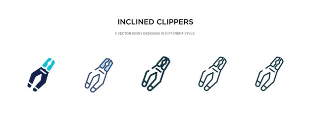 inclined clippers icon in different style vector illustration. two colored and black inclined clippers vector icons designed in filled, outline, line and stroke style can be used for web, mobile, ui
