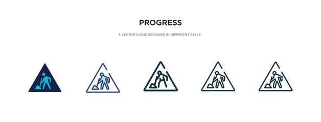 progress icon in different style vector illustration. two colored and black progress vector icons designed in filled, outline, line and stroke style can be used for web, mobile, ui