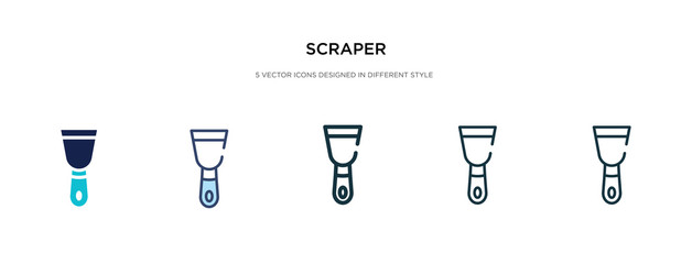 scraper icon in different style vector illustration. two colored and black scraper vector icons designed in filled, outline, line and stroke style can be used for web, mobile, ui