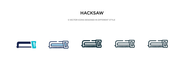 hacksaw icon in different style vector illustration. two colored and black hacksaw vector icons designed in filled, outline, line and stroke style can be used for web, mobile, ui