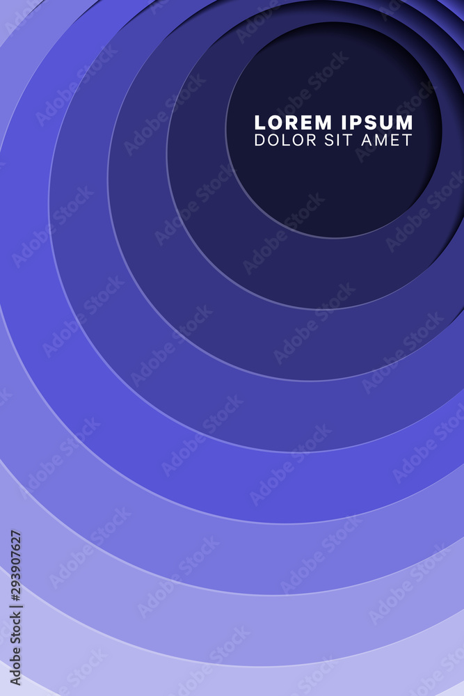 Poster multi-layer colorful realistic papercut background with round holes. vector illustration easy to edi