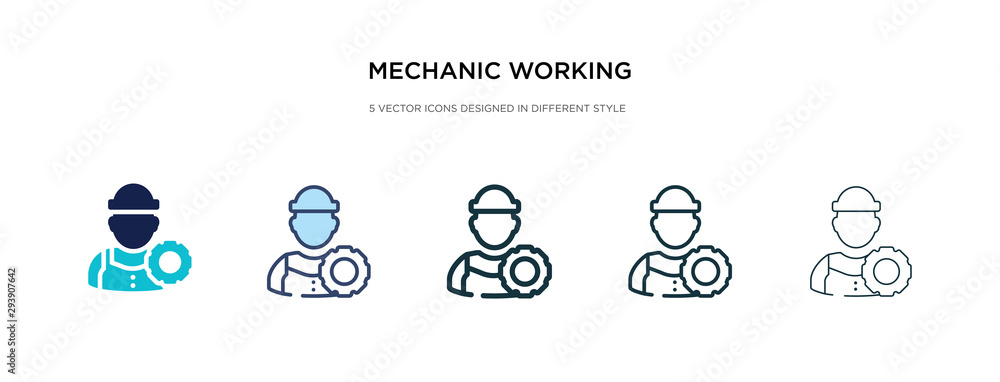 Poster mechanic working icon in different style vector illustration. two colored and black mechanic working