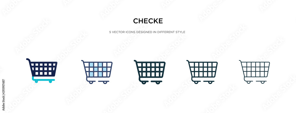 Aufkleber checke icon in different style vector illustration. two colored and black checke vector icons design