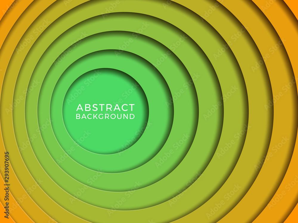 Poster multi-layer colorful realistic papercut background with round holes. vector illustration easy to edi