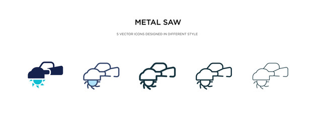 Obraz premium metal saw icon in different style vector illustration. two colored and black metal saw vector icons designed in filled, outline, line and stroke style can be used for web, mobile, ui