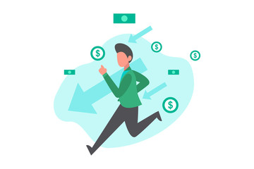 bankruptcy business. money problem financial concept vector illustration concept for web landing page template, banner, flyer and presentation