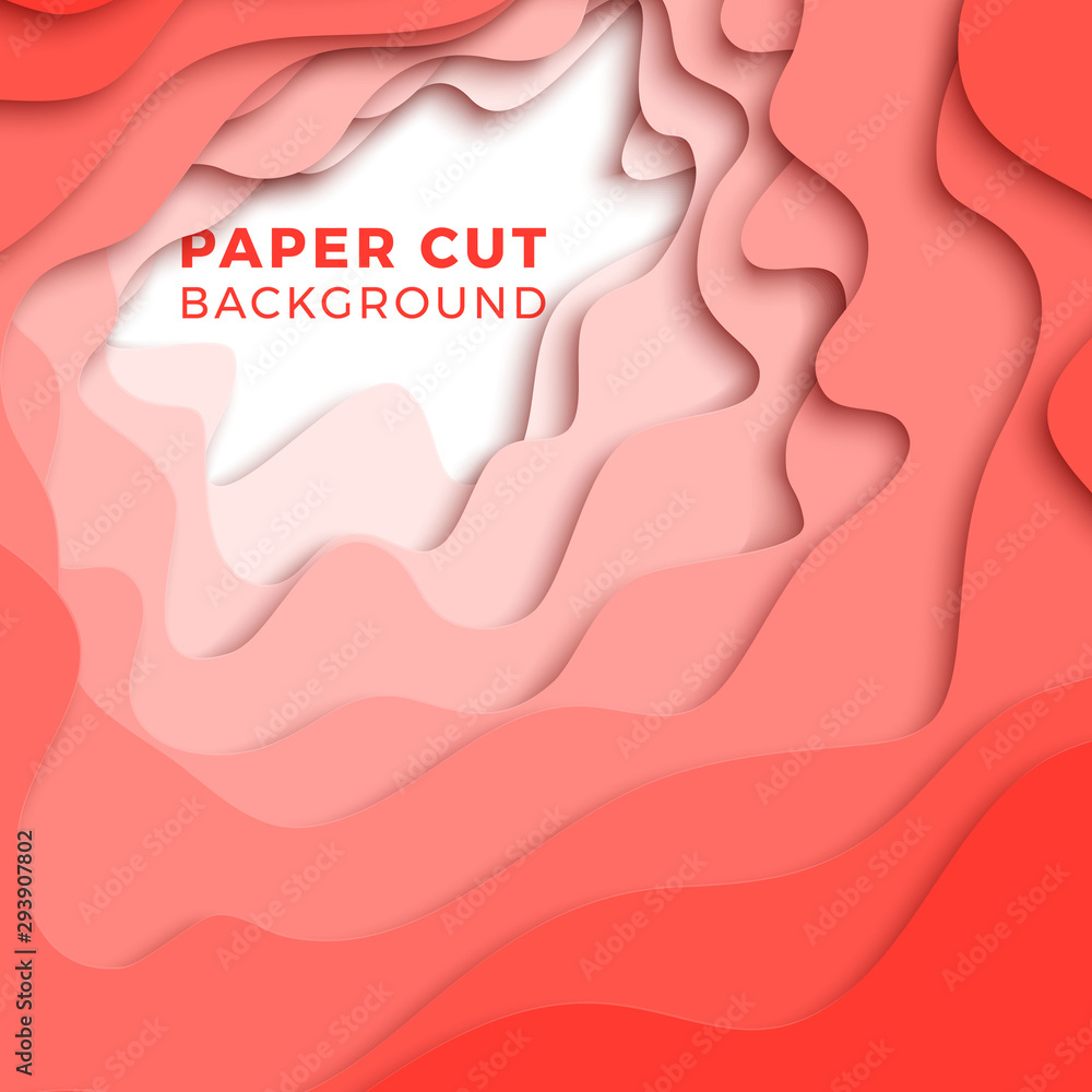 Poster multi-layer colorful realistic papercut background. vector illustration easy to edit and customize. 