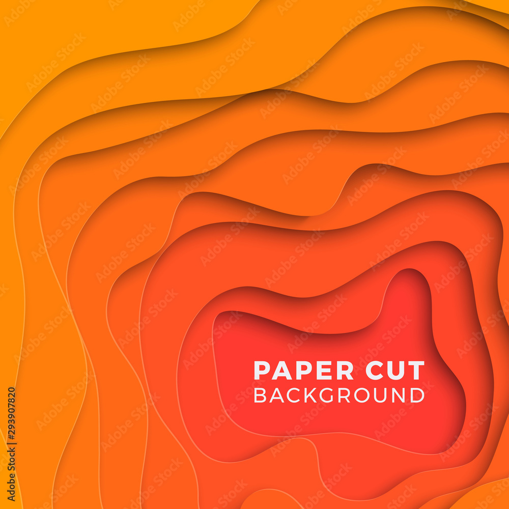 Aufkleber multi-layer colorful realistic papercut background. vector illustration easy to edit and customize. 