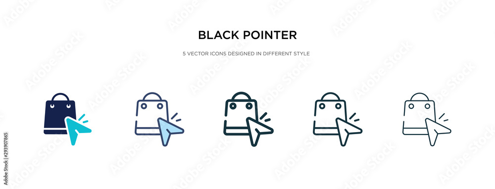 Poster black pointer icon in different style vector illustration. two colored and black black pointer vecto
