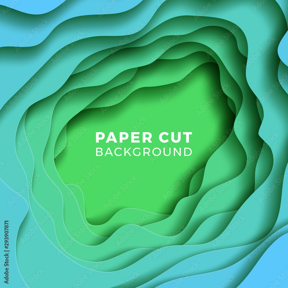 Aufkleber multi-layer colorful realistic papercut background. vector illustration easy to edit and customize. 