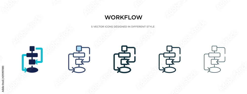 Poster workflow icon in different style vector illustration. two colored and black workflow vector icons de