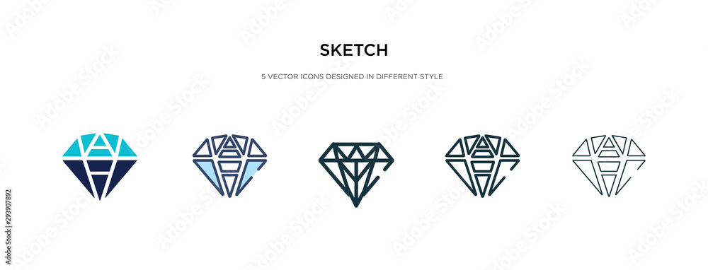 Aufkleber sketch icon in different style vector illustration. two colored and black sketch vector icons design