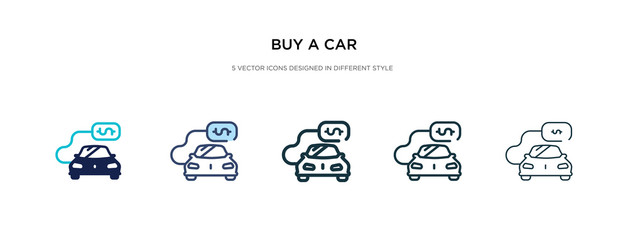 buy a car icon in different style vector illustration. two colored and black buy a car vector icons designed in filled, outline, line and stroke style can be used for web, mobile, ui