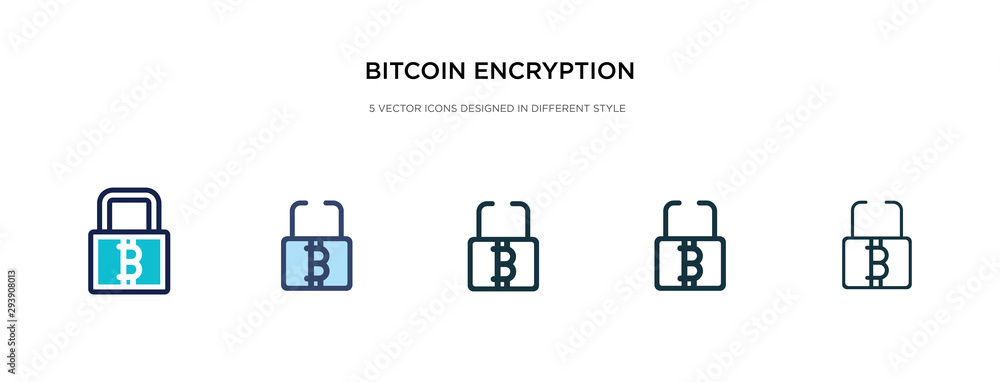 Poster bitcoin encryption icon in different style vector illustration. two colored and black bitcoin encryp