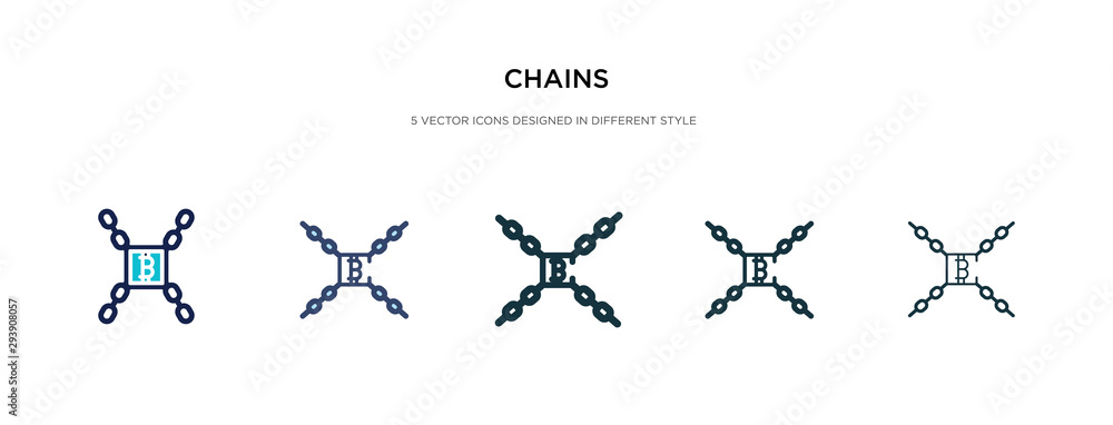 Aufkleber chains icon in different style vector illustration. two colored and black chains vector icons design
