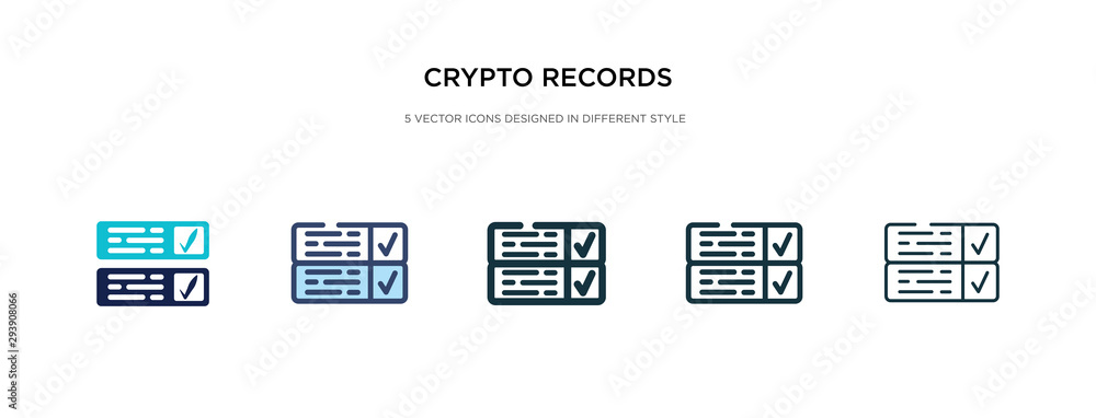 Poster crypto records icon in different style vector illustration. two colored and black crypto records vec
